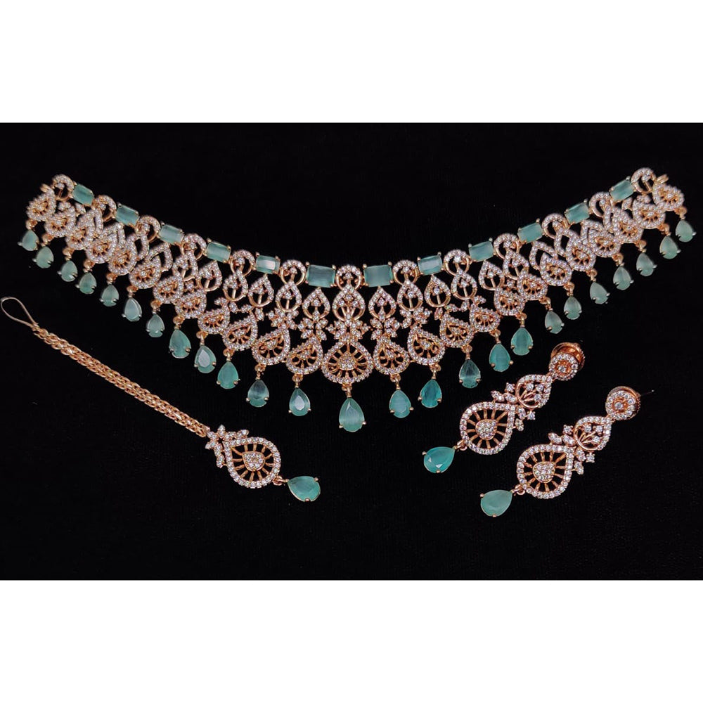 Manisha Jewellery American Diamond Designer Choker Necklace Set