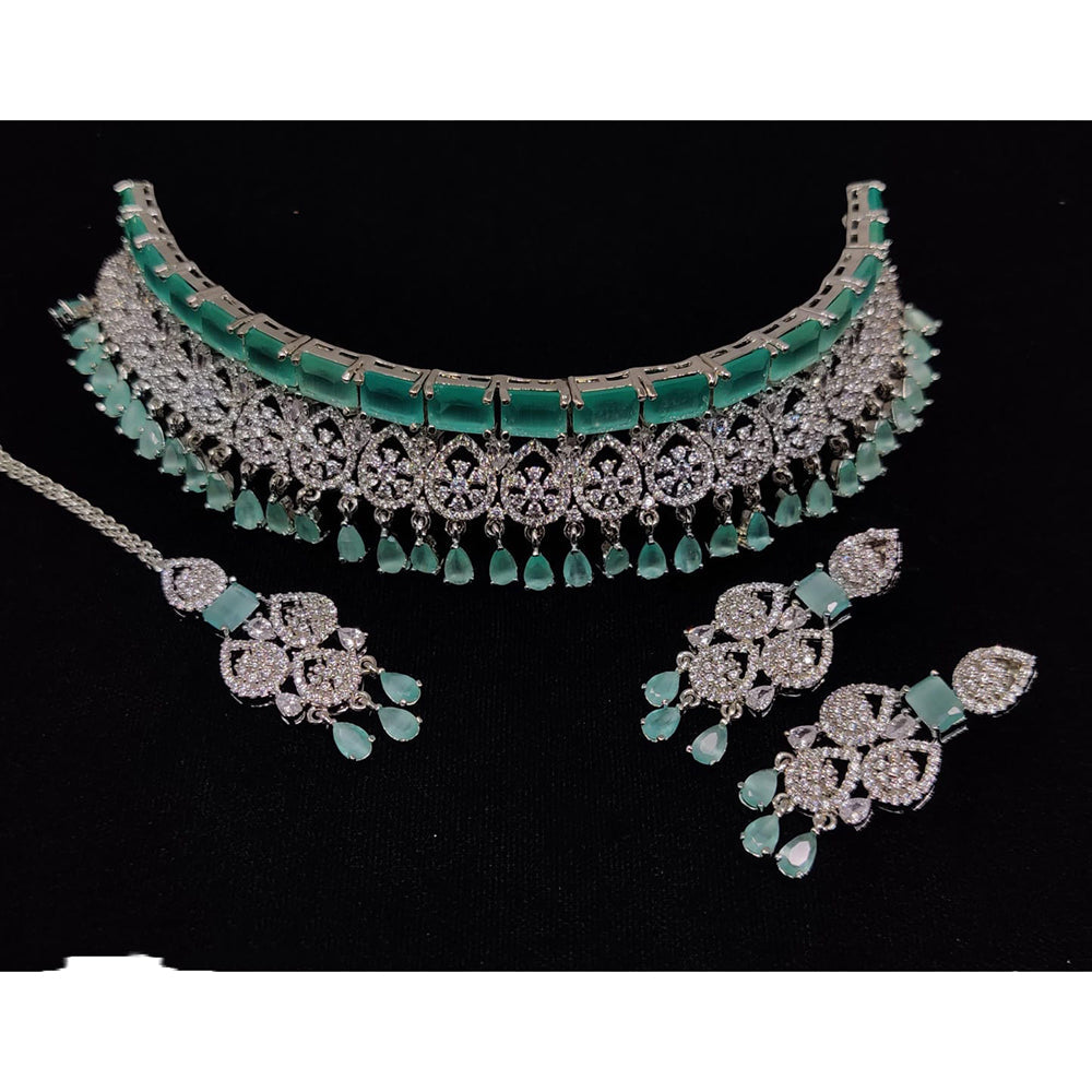 Manisha Jewellery American Diamond Designer Choker Necklace Set