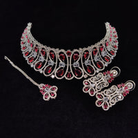 Manisha Jewellery American Diamond Designer Choker Necklace Set