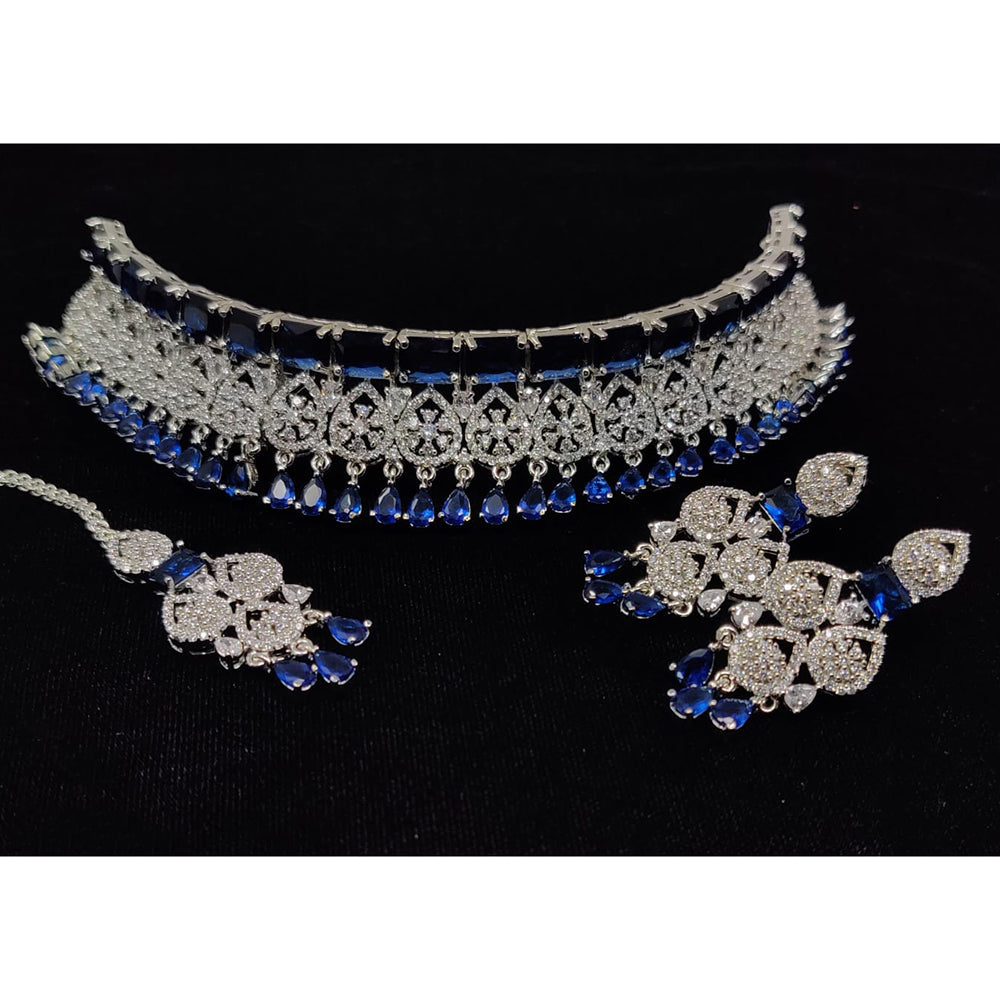 Manisha Jewellery American Diamond Designer Choker Necklace Set