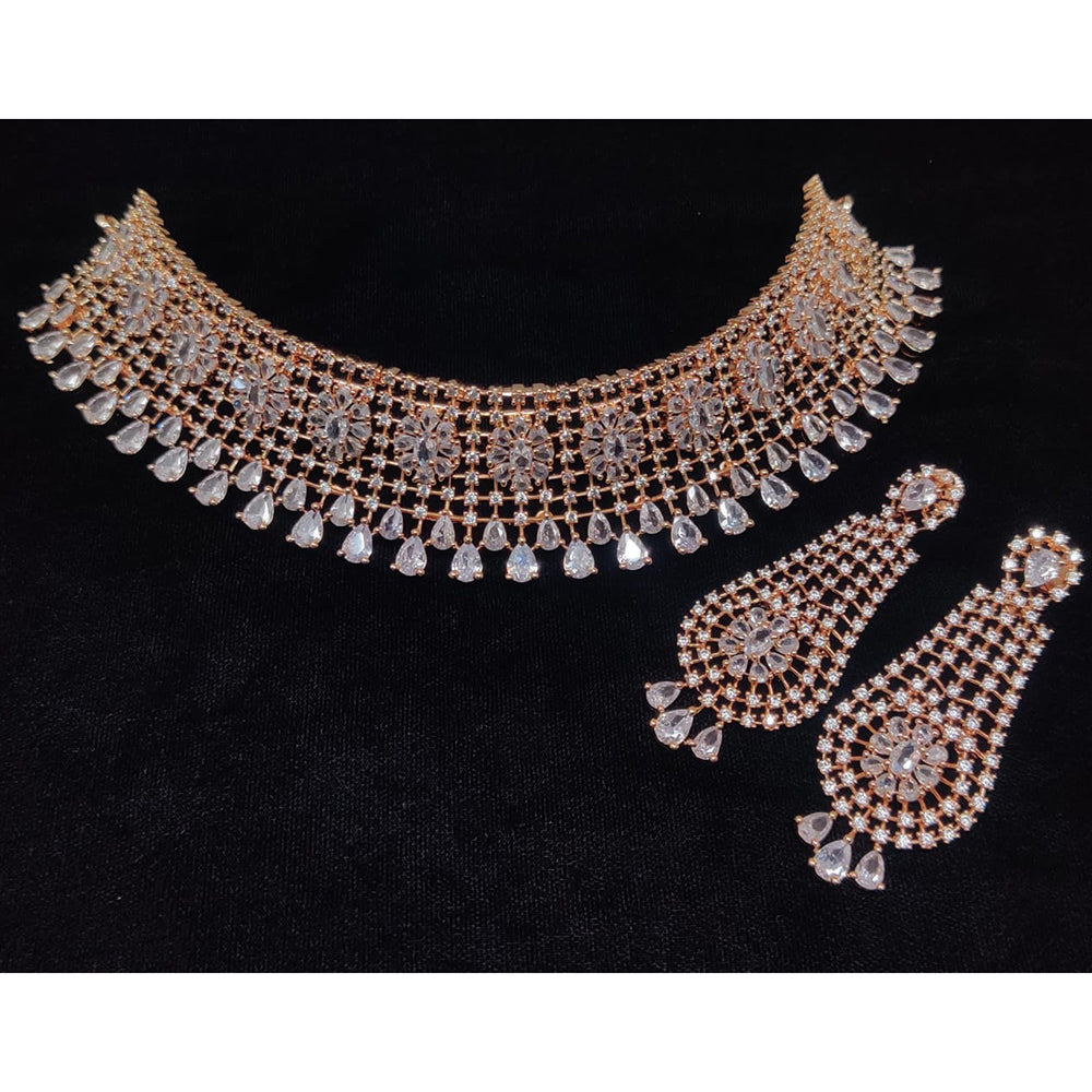 Manisha Jewellery American Diamond Designer Choker Necklace Set