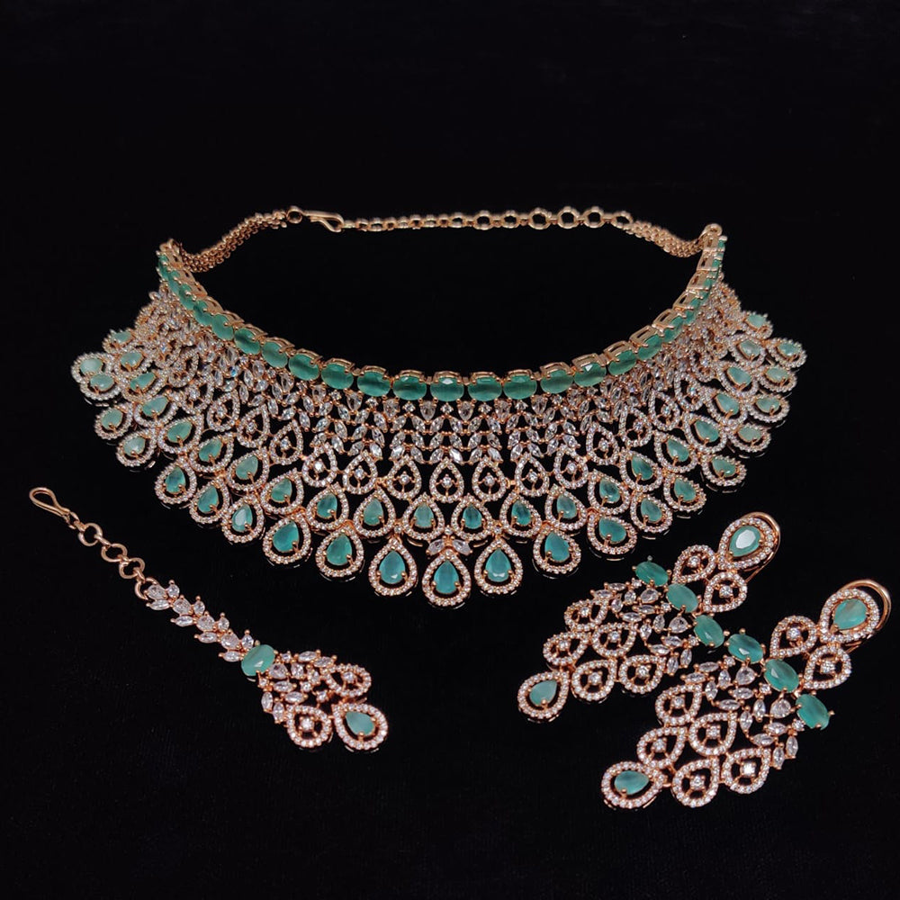 Manisha Jewellery American Diamond Designer Choker Necklace Set