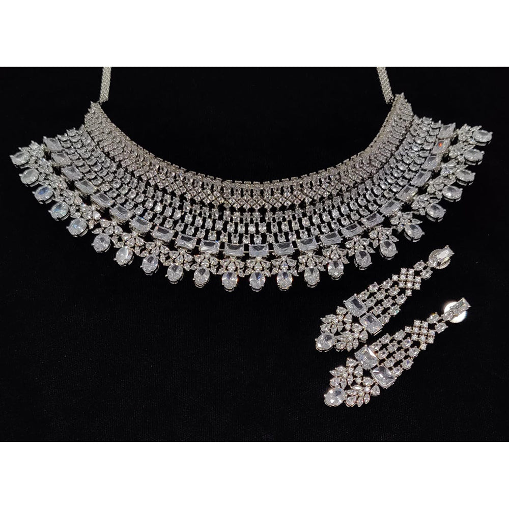 Manisha Jewellery American Diamond Designer Choker Necklace Set