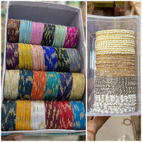 Manisha Jewellery Royal Look Multicolor Austrian Stone And Pearl Bangles Set