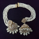 Manisha Jewellery Grand Crystal Stone And Pearl Jhumki Earrings With Kanchain