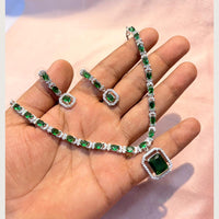 Manisha Jewellery Premium  American Diamond Designer Necklace Set