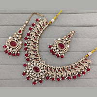 Manisha Jewellery Glam Pota Stone Pearl And Beads Designer Necklace Set