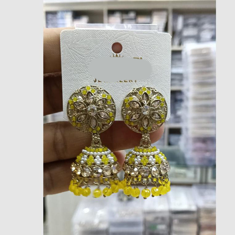 Manisha Jewellery Grand Kundan Stone And Pearl Jhumki Earrings 