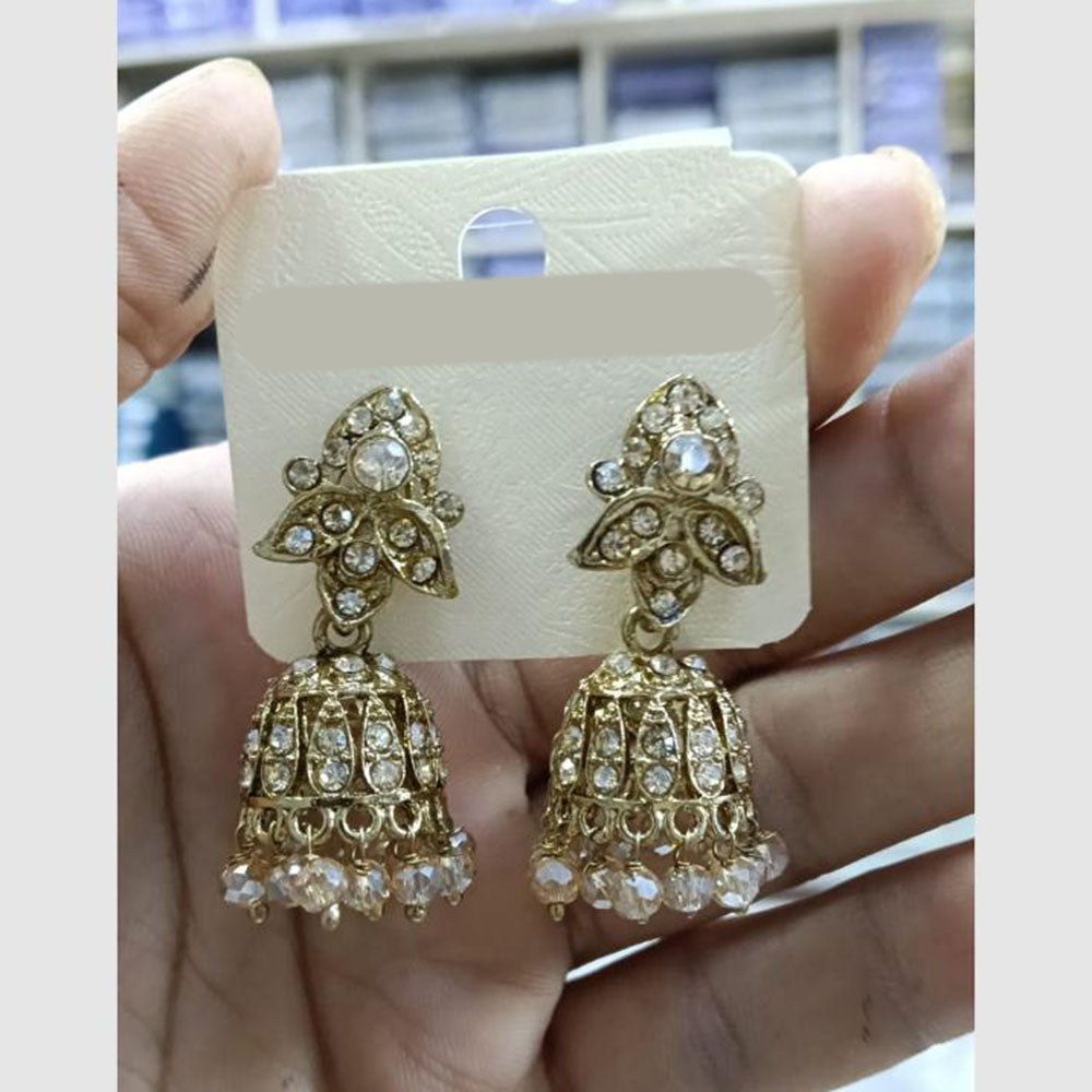 Manisha Jewellery Grand Crystal Stone Austrian Stone With Pearl Jhumki Earrings 
