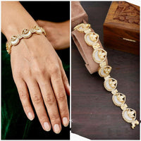 Manisha Jewellery Premium Polki Kundan Austrian Stone Adjustable Bracelet