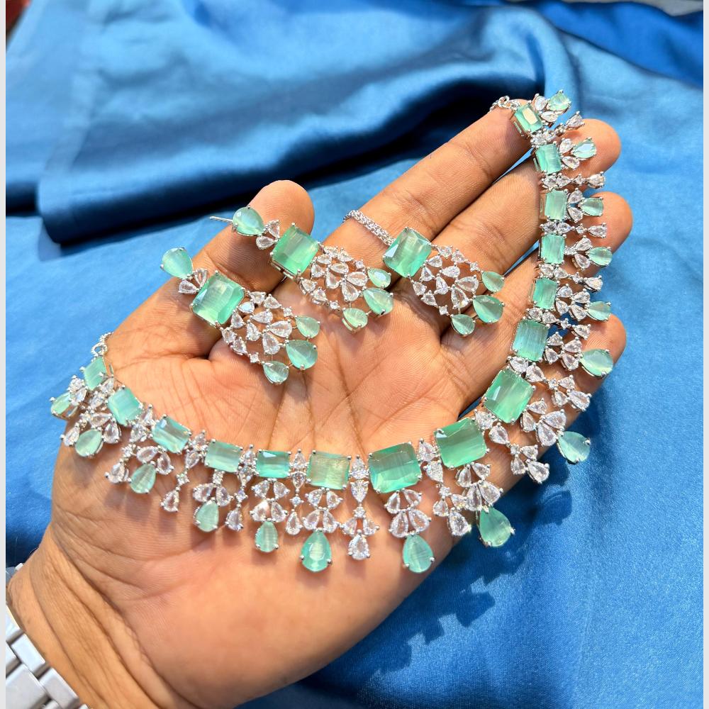 Manisha Jewellery Stylish American Diamond Designer Necklace Set