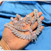 Manisha Jewellery Stylish American Diamond Designer Necklace Set