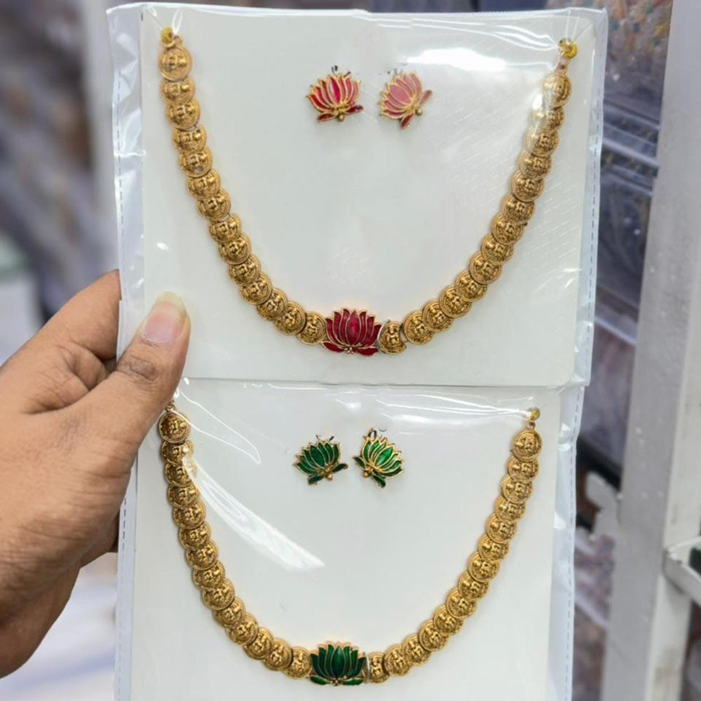 Manisha Jewellery Lotus-Inspired Necklace Set