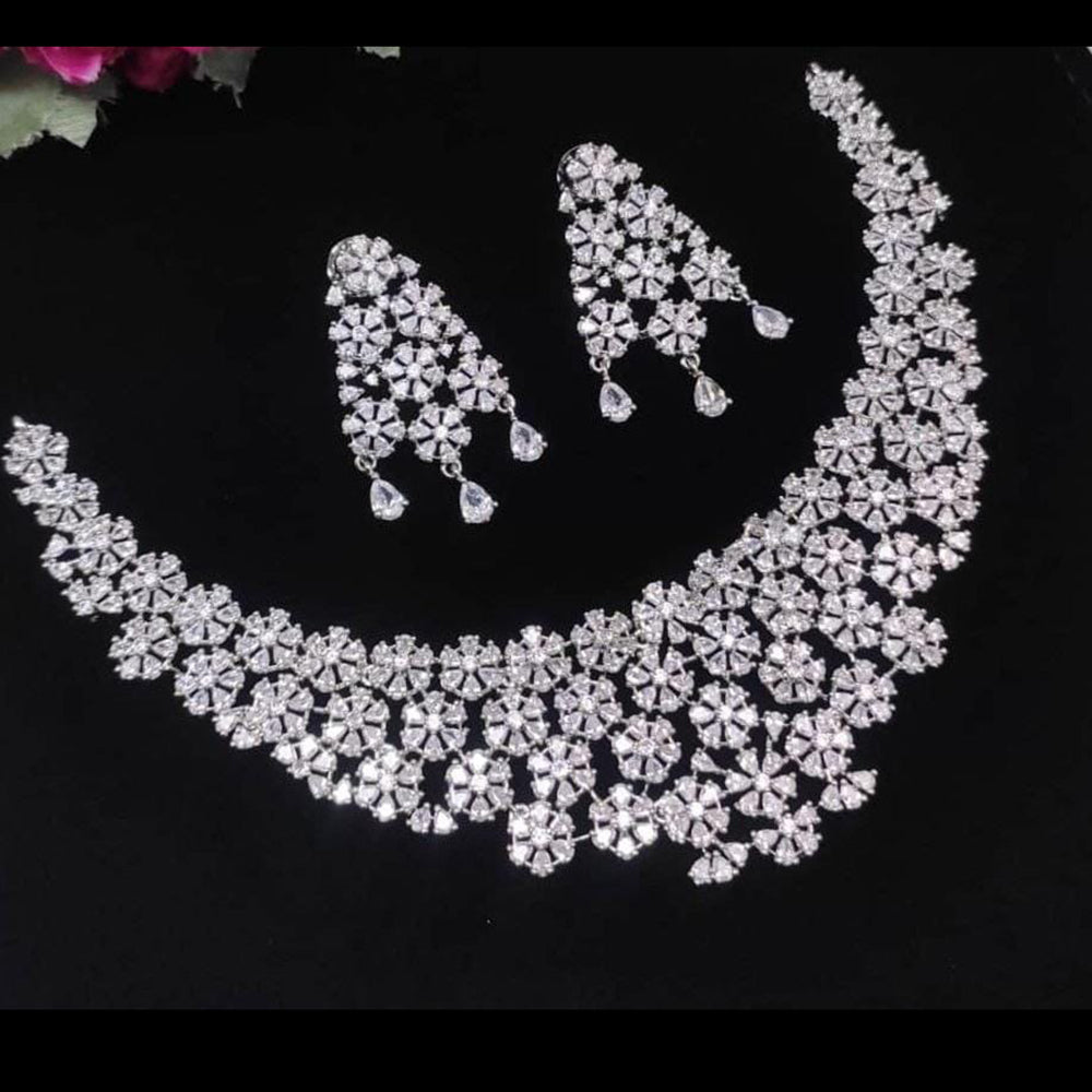 Manisha Jewellery Royal Look American Daimond Necklace Set