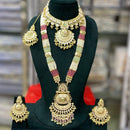 Manisha Jewellery Luxury Pota Stone And Pearl Meenakari Double Necklace Set