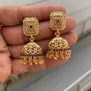 Manisha Jewellery Grand Pota Stone With Pearl Jhumki Earrings