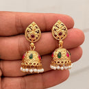 Manisha Jewellery Grand Pota Stone With Pearl Jhumki Earrings
