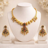 Manisha Jewellery Trendy Pota Stone And Beads Necklace Set