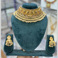Manisha Jewellery Trendy Pota Stone And Pearl Choker Necklace Set