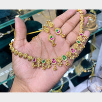 Manisha Jewellery Trendy Pota Stone And Beads Necklace Set