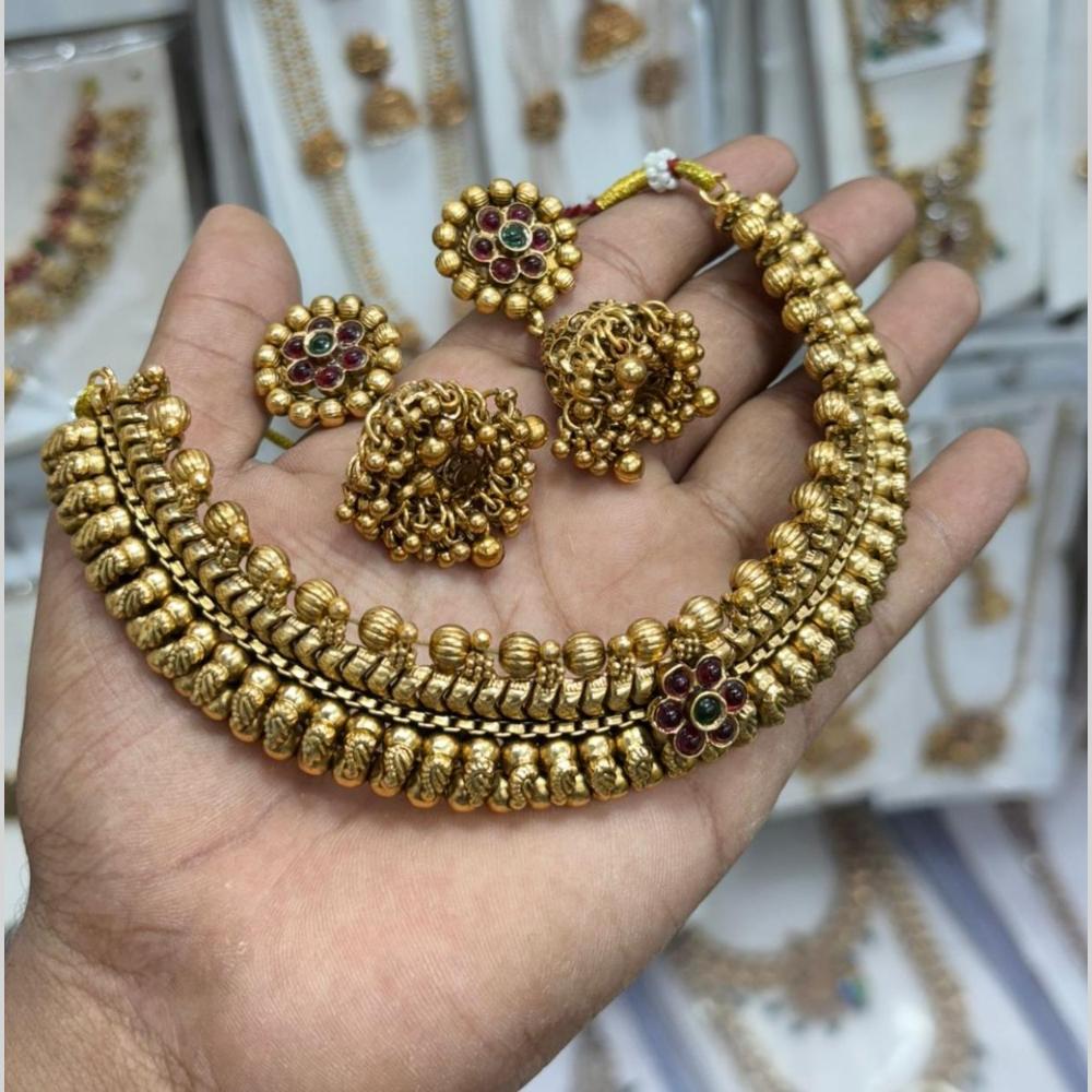 Manisha Jewellery Trendy Pota Stone And Beads Necklace Set