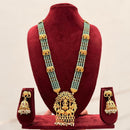Manisha Jewellery Trendy Pota Stone And Pearl Temple Long Necklace Set