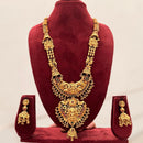 Manisha Jewellery Trendy Pota Stone And Pearl Temple Long Necklace Set