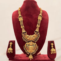 Manisha Jewellery Trendy Pota Stone And Pearl Temple Long Necklace Set