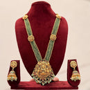 Manisha Jewellery Trendy Pota Stone And Pearl Temple Long Necklace Set