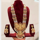 Manisha Jewellery Trendy Pota Stone And Pearl Temple Long Necklace Set