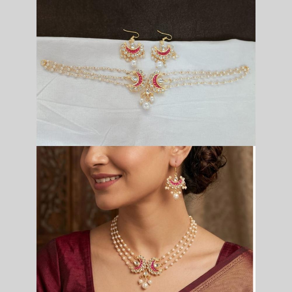 Manisha Jewellery Trendy Kundan Stone And Pearl Choker Necklace Set