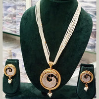 Manisha Jewellery Trendy Pota Stone  Pearl Long Necklace Set