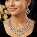 Manisha Jewellery Silver Plated Elegant American Diamond Necklace SET