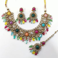 Manisha Jewellery Designer Pota Stone And Beads Necklace Set
