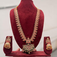 Manisha Jewellery Premium Pota Stone And Pearl Long Necklace Set