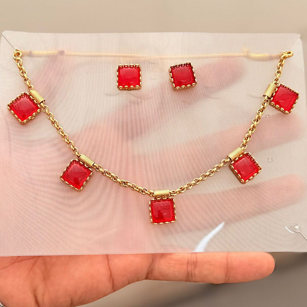 Manisha Jewellery Royal Pota Stone Necklace Set