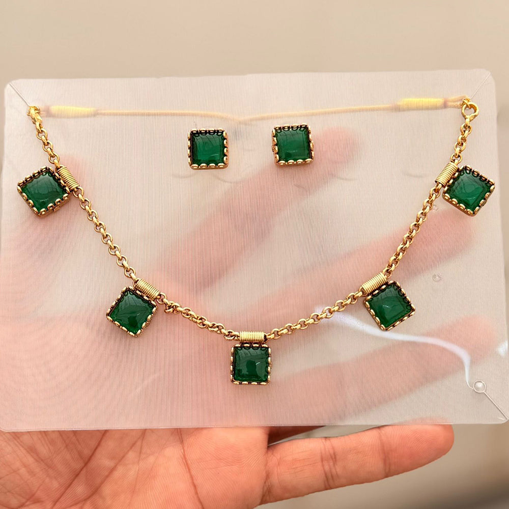 Manisha Jewellery Royal Pota Stone Necklace Set