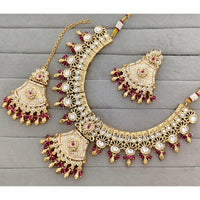 Manisha Jewellery Royal Pota Stone And Pearl Meenakari Necklace Set