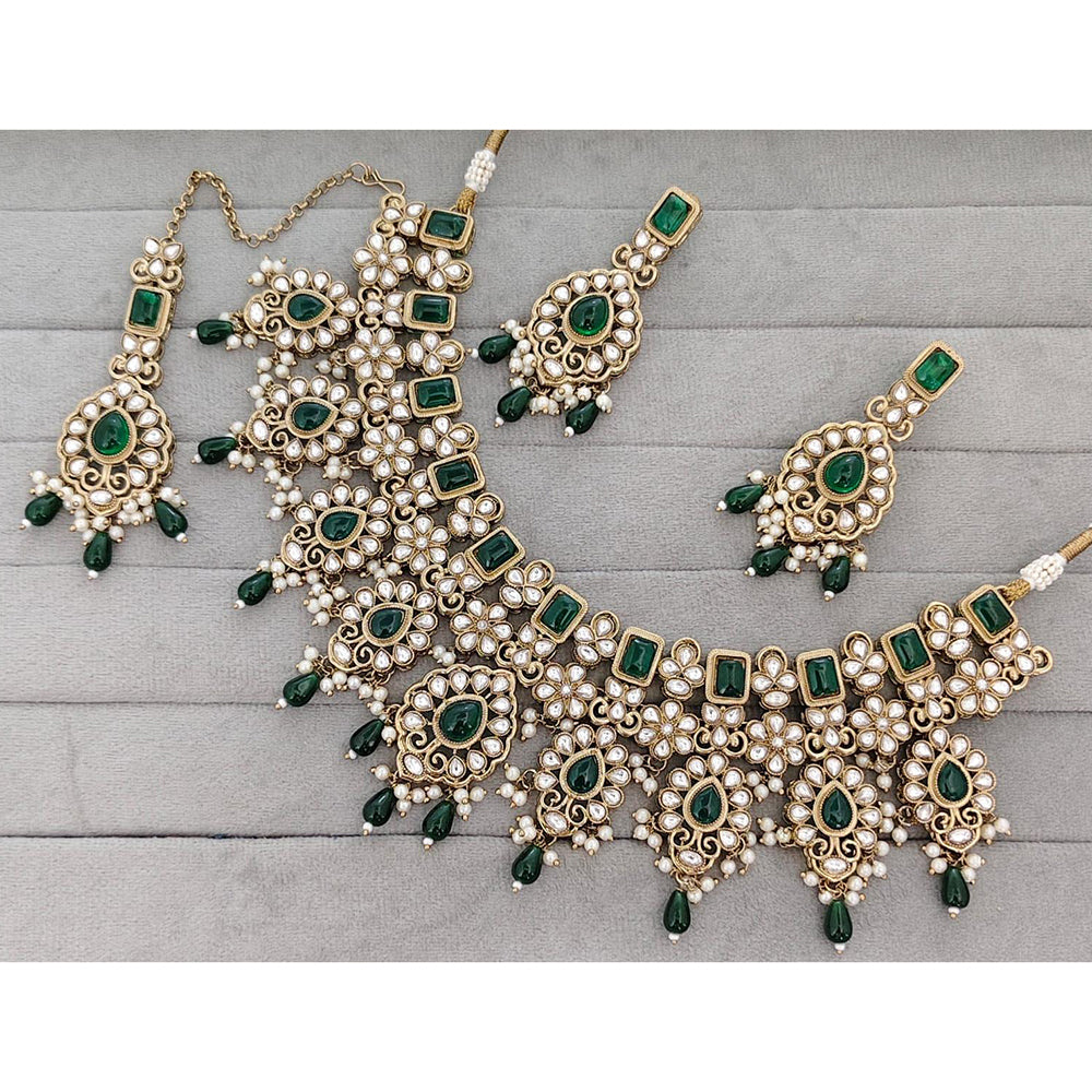 Manisha Jewellery  Royal Pota Stone And Pearl Necklace Set