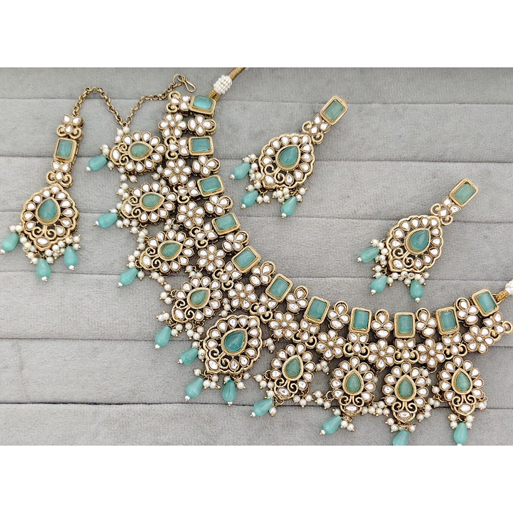 Manisha Jewellery  Royal Pota Stone And Pearl Necklace Set
