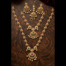 Manisha Jewellery Luxury Pota Stone And Austrian Pearl Double Necklace Set