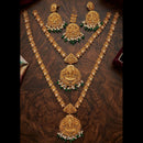 Manisha Jewellery Luxury Temple Pota Stone & Austrian Stone Double Pearl Necklace Set
