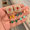 Manisha Jewellery Spark Pota And Crystal Stone Stud Earrings