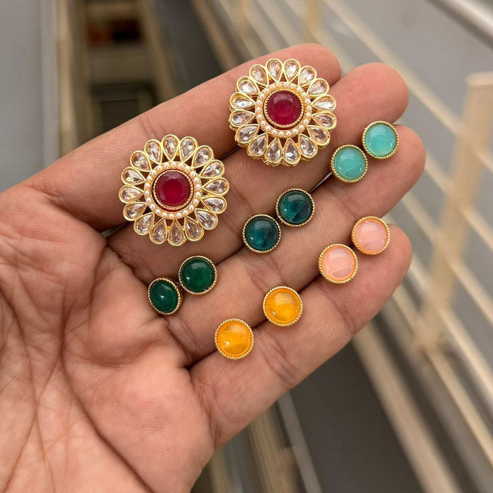 Manisha Jewellery Spark Pota And Crystal Stone Stud Earrings