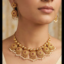 Manisha Jewellery Pota Stone Pearl Choker Necklace Set