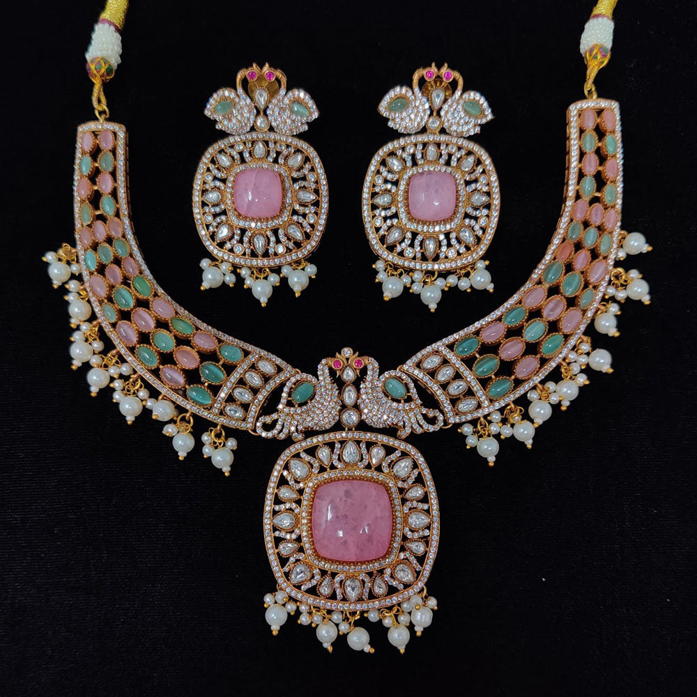 Manisha Jewellery Royal Pota Stone And Pearl Necklace Set