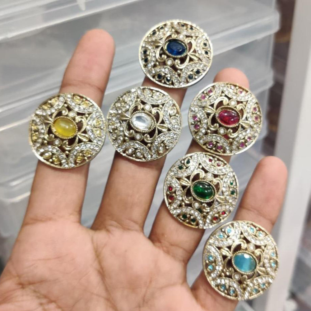 Manisha Jewellery Pota Stone And Austrian Stone Statement Ring for Women