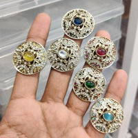 Manisha Jewellery Pota Stone And Austrian Stone Statement Ring for Women