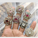 Manisha Jewellery Pota Stone And Austrian Stone Statement Ring for Women