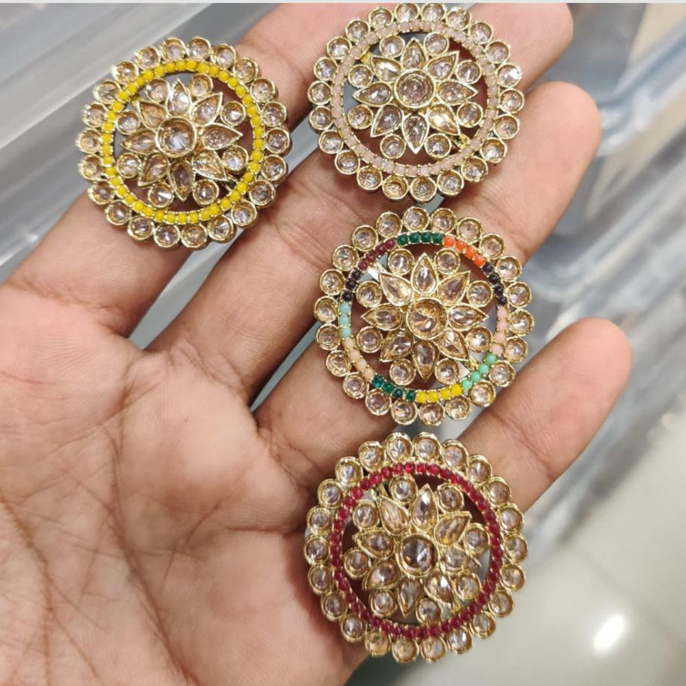 Manisha Jewellery Floral Crystal Stone Statement Ring for Women